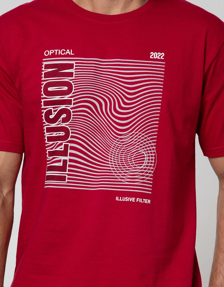 T Zone Short Sleeve T-Shirt Print Illusive Filter Optical
