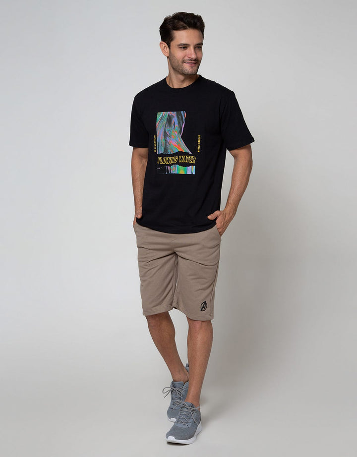 T Zone Short Sleeve T-Shirt  Print Illusive Filter Flowing Water