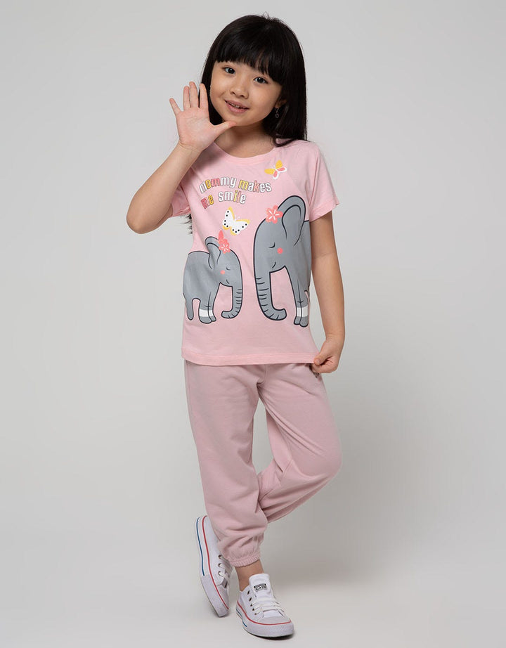 Little M Short Sleeve T-Shirt Two Elephants