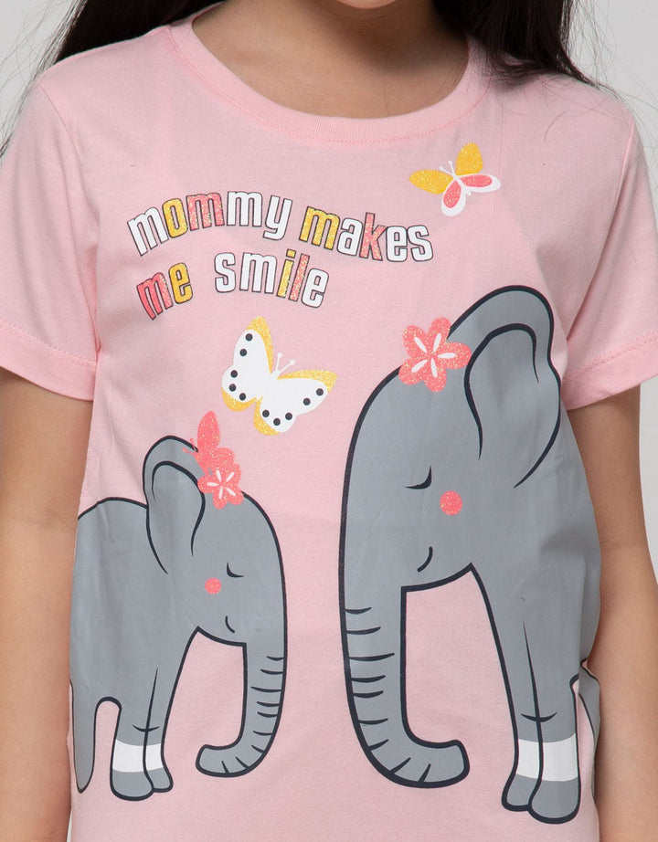 Little M Short Sleeve T-Shirt Two Elephants