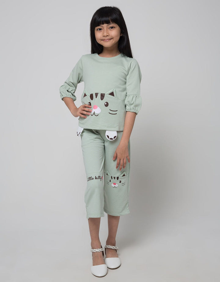 Little M Long Sleeve T-Shirt Cat Hand Applique