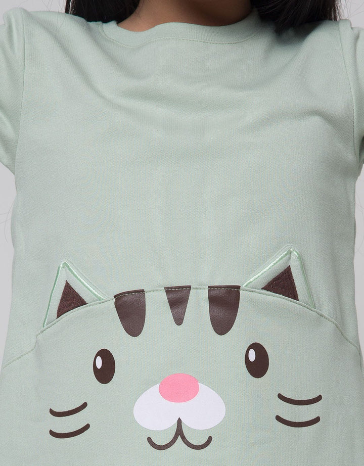 Little M Long Sleeve T-Shirt Cat Hand Applique