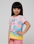 Little M Short Sleeve T-Shirt Basic Tie Dye Llamacorn