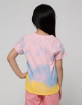 Little M Short Sleeve T-Shirt Basic Tie Dye Llamacorn