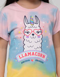 Little M Short Sleeve T-Shirt Basic Tie Dye Llamacorn