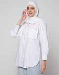 Annisa Long Sleeve Shirt Waved Collar With Ruffle Pocket