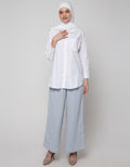 Annisa Long Sleeve Shirt Waved Collar With Ruffle Pocket