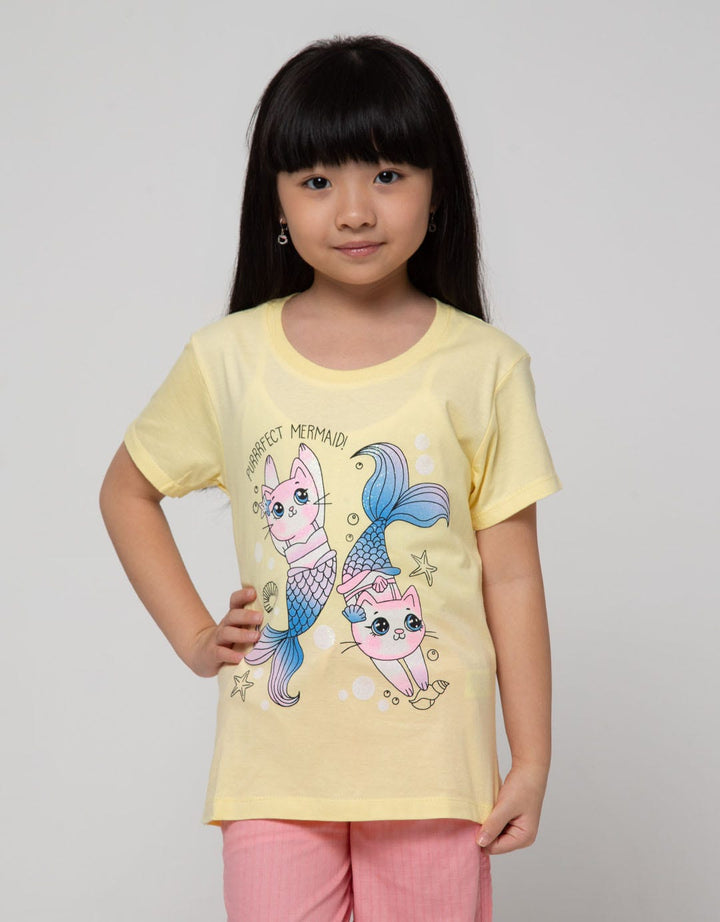 Little M Short Sleeve T-Shirt Basic 2 Cat Mermaid