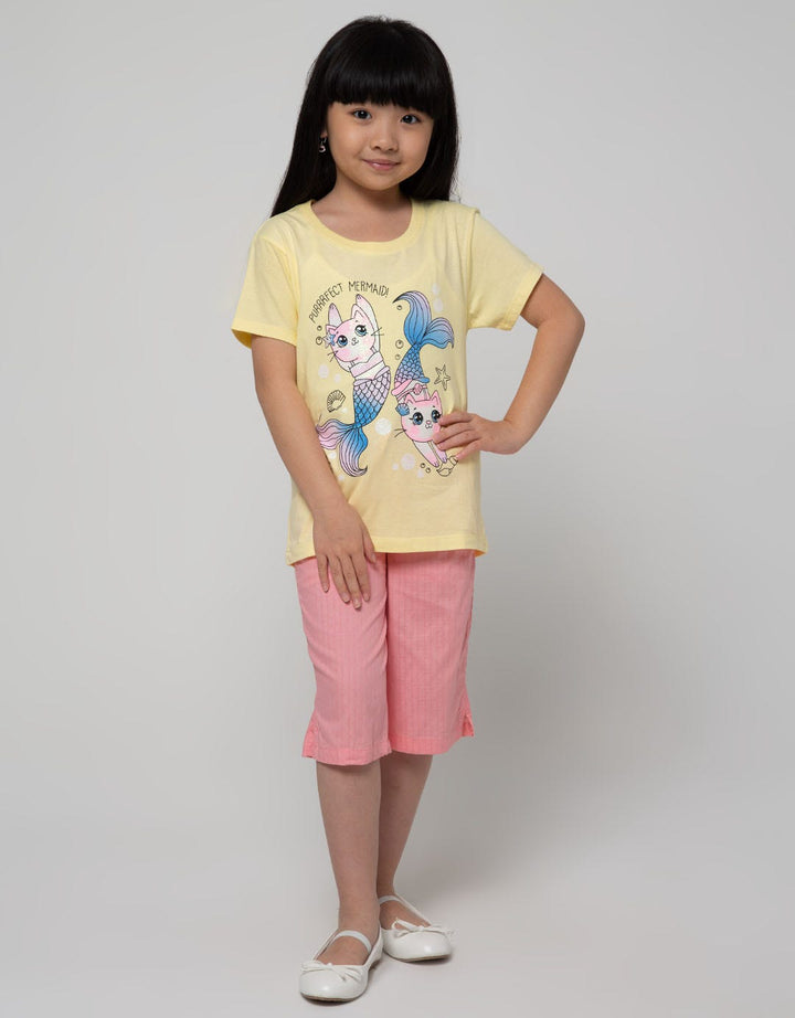 Little M Short Sleeve T-Shirt Basic 2 Cat Mermaid