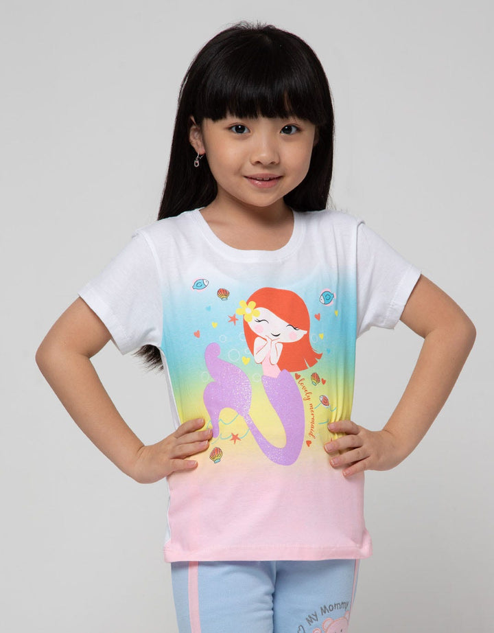 Little M Short Sleeve Tie Dye Mermaid T-Shirt