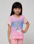 Little M Short Sleeve Mermaid Tail Tie Dye T-Shirt