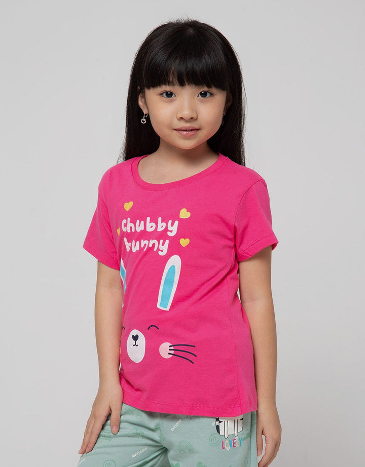 Little M Short Sleeve T-Shirt Animal Chubby Bunny