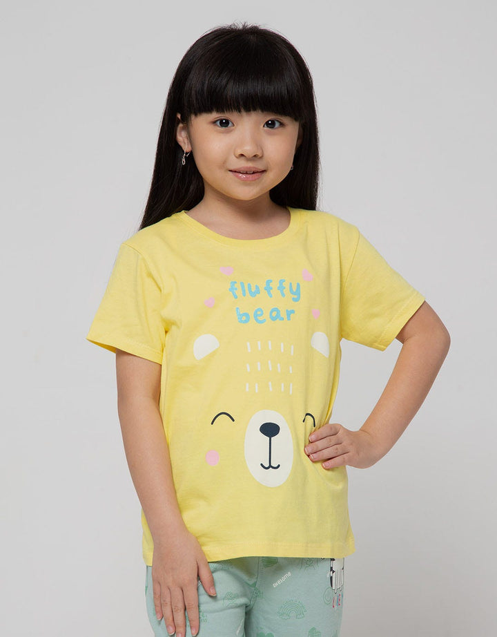 Little M Short Sleeve T-Shirt Animal Fluffy Bear