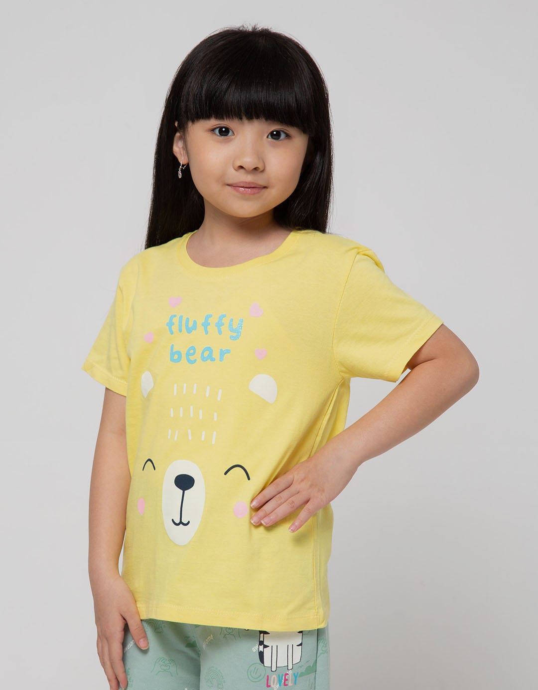 Little M Short Sleeve T-Shirt Animal Fluffy Bear