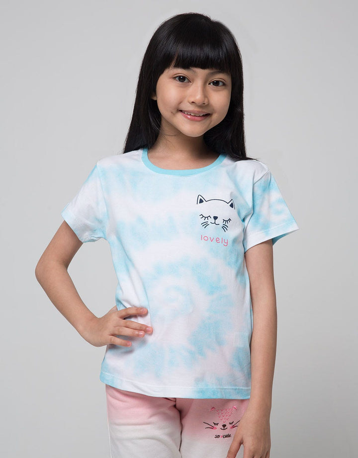 Little M T-Shirt Ki Animal Tie Dye Cat