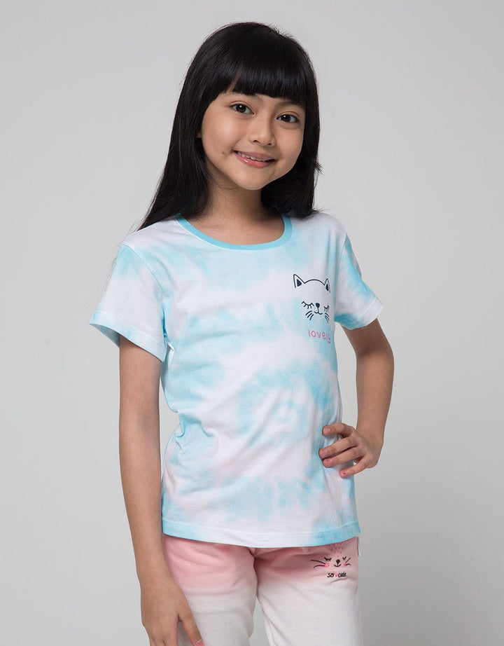 Little M T-Shirt Ki Animal Tie Dye Cat