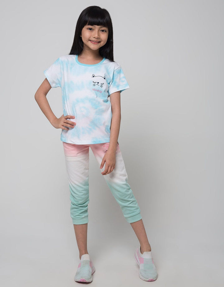 Little M T-Shirt Ki Animal Tie Dye Cat