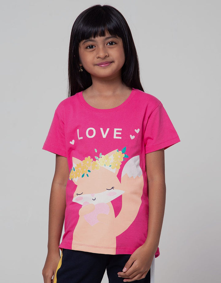 Little M Short Sleeve T-Shirt Basic Rubah Bunga