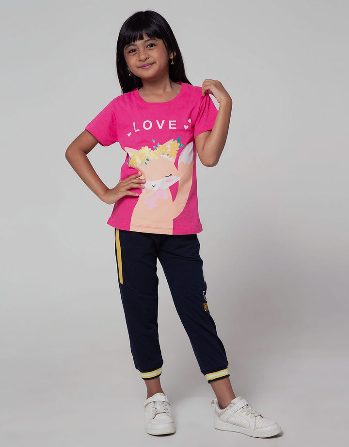 Little M Short Sleeve T-Shirt Basic Rubah Bunga