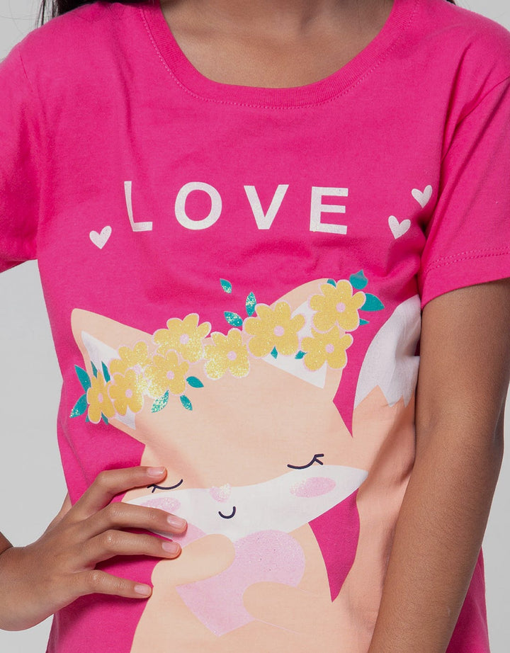 Little M Short Sleeve T-Shirt Basic Rubah Bunga