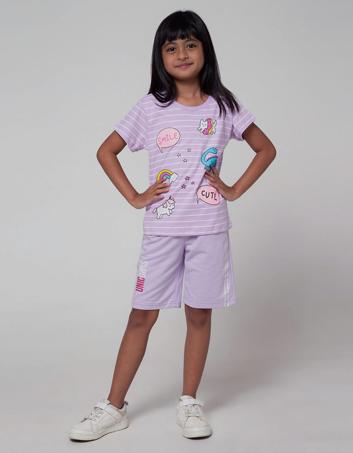 Little M Short Sleeve T-Shirt Basic Stripe Doodle