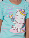 Little M Short Sleeve T-Shirt Basic Stripe Unicorn
