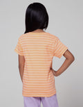 Little M Short Sleeve T-Shirt Basic Stripe Flamingo