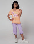 Little M Short Sleeve T-Shirt Basic Stripe Flamingo