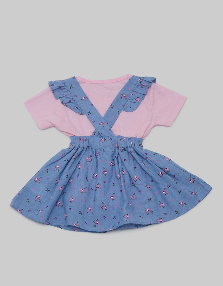 Pipiniko Short Sleeve Midi Dress Overall Pinafores Bunga