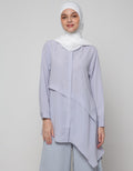 Annisa Long Sleeve Blouse Irregular Hem Long Top