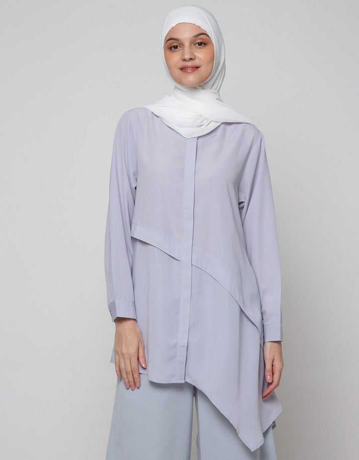 Annisa Long Sleeve Shirt With Side Pleats Panel