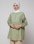 Annisa Long Sleeve Blouse Bib Front