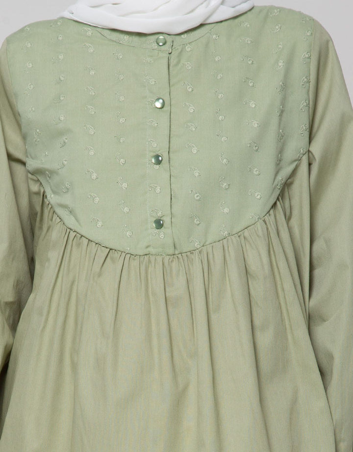 Annisa Long Sleeve Blouse Bib Front