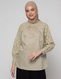 Annisa Long Sleeve Blouse Plain With Eyelet Arms