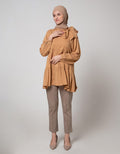 Annisa Long Sleeve Blouse High Neck Tiered Top