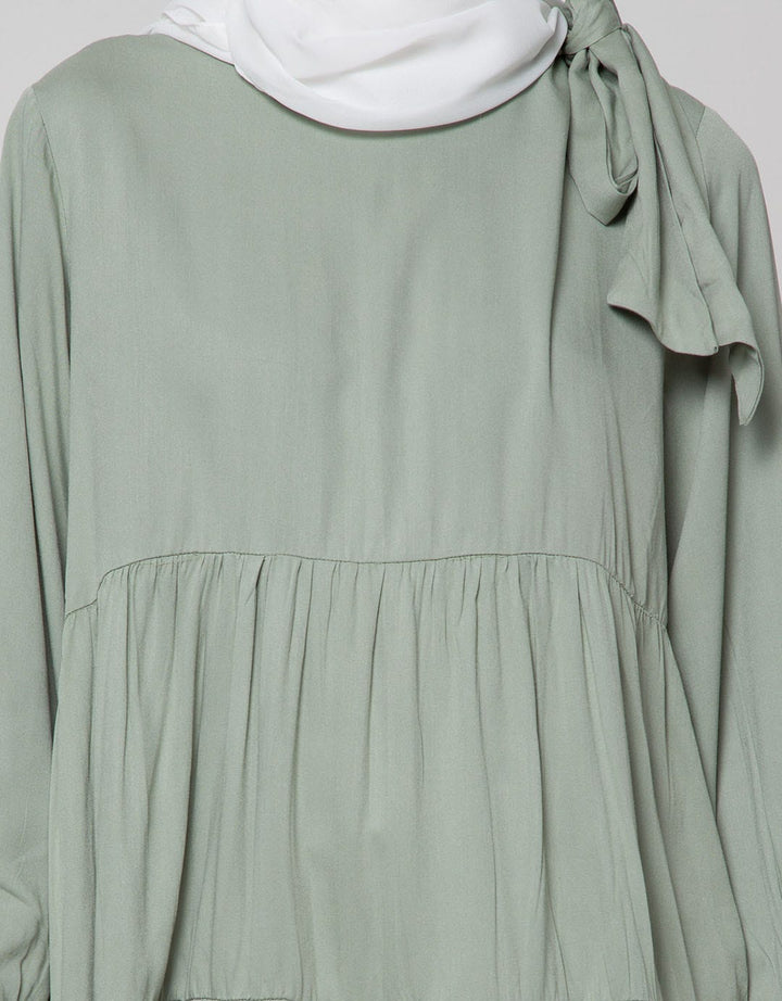 Annisa Long Sleeve Blouse High Neck Tiered Top