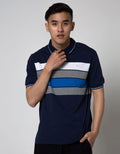 Walrus Striped Polo T-Shirt with Neck Detail