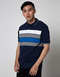 Walrus Striped Polo T-Shirt with Neck Detail