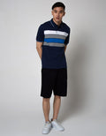 Walrus Striped Polo T-Shirt with Neck Detail