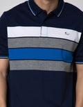 Walrus Striped Polo T-Shirt with Neck Detail