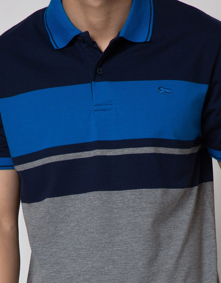 Walrus Kaos Polo Salur Motif Print
