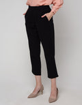 Annisa Long Pants Tapered Crop Back Elastic Waist Band