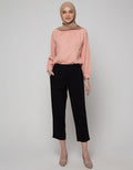 Annisa Long Pants Tapered Crop Back Elastic Waist Band