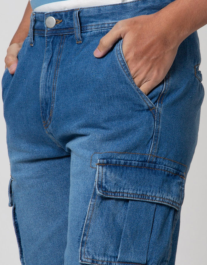 Cole Denim Short Pants Cargo Pockets