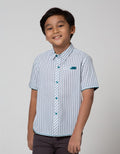 Little M Short Sleeve Shirt Stripe Motif