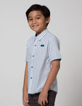 Little M Short Sleeve Shirt Stripe Motif