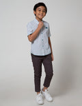 Little M Short Sleeve Shirt Stripe Motif