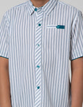 Little M Short Sleeve Shirt Stripe Motif