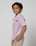 Little M Short Sleeve Shirt Vertical Stripe