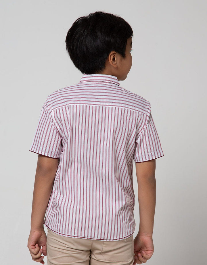 Little M Short Sleeve Shirt Vertical Stripe